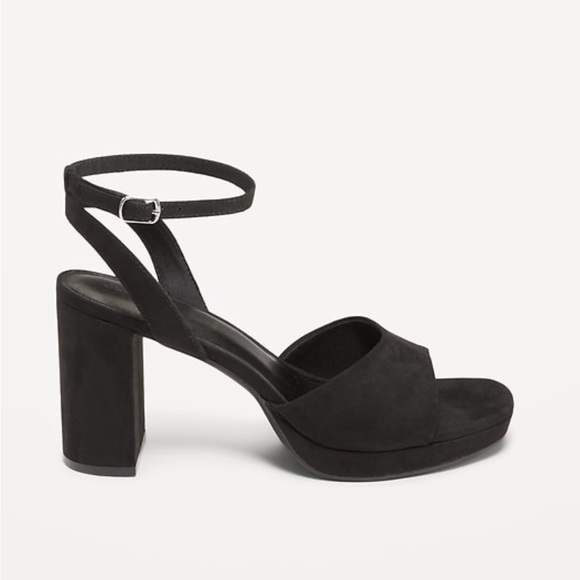 Black Suede Block Heels - Picture 4 of 4